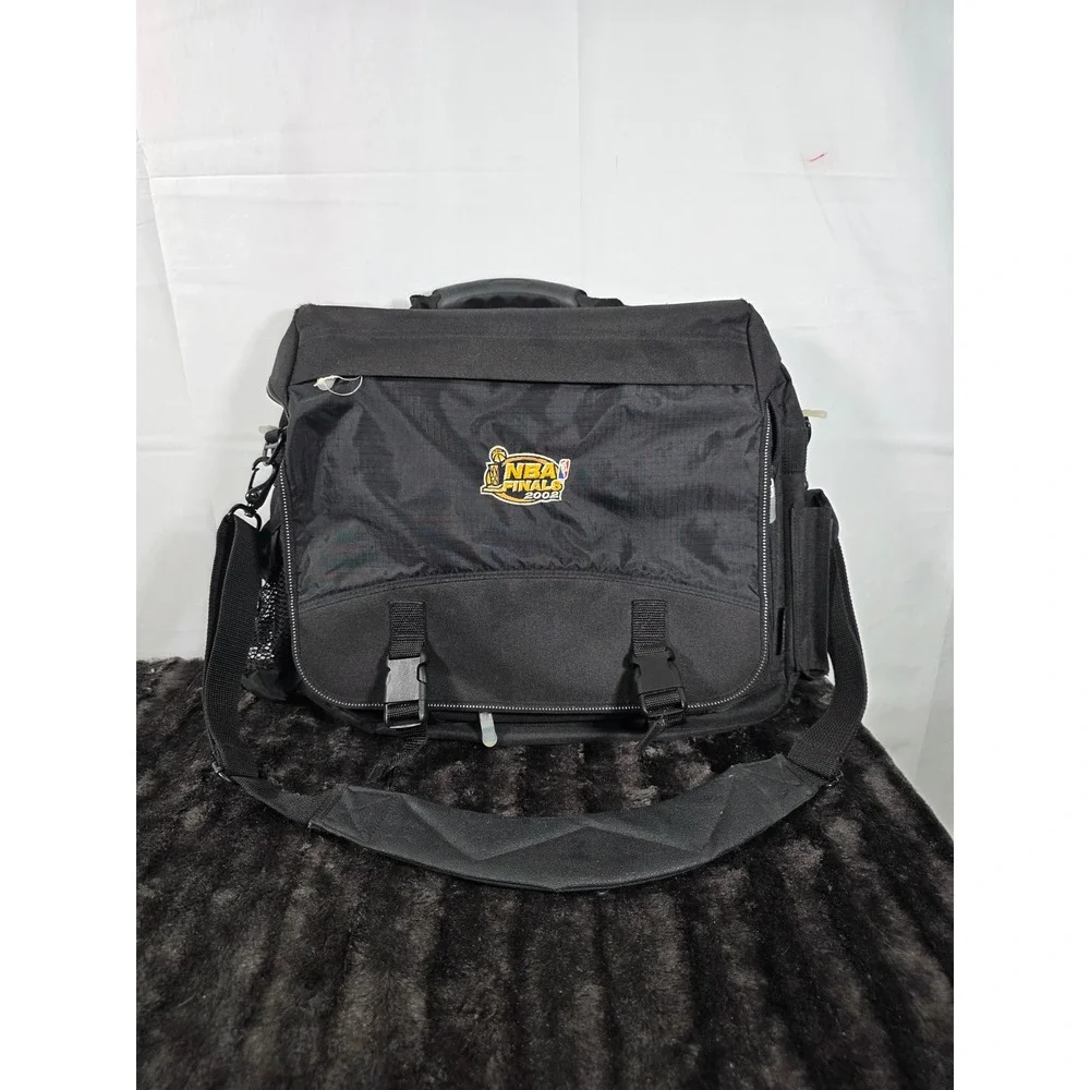 NBA Finals 2002 Messenger Bag Black Laptop Briefcase Embroidered Logo Vintage